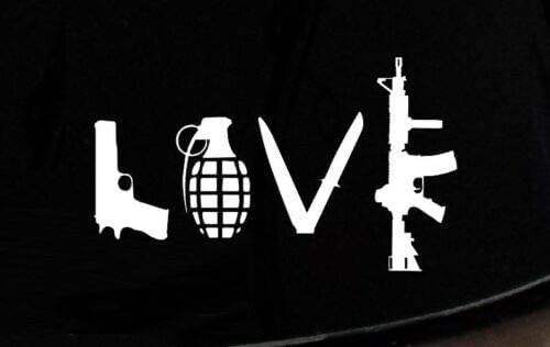Love with Guns Sticker for Car Vinyl Decal Window Truck Window Car Bumper Sticker Decal Motorcycle Black Love with Guns Sticker for Car Vinyl Decal Window Truck Window Car Bumper Sticker Decal Motorcycle Black