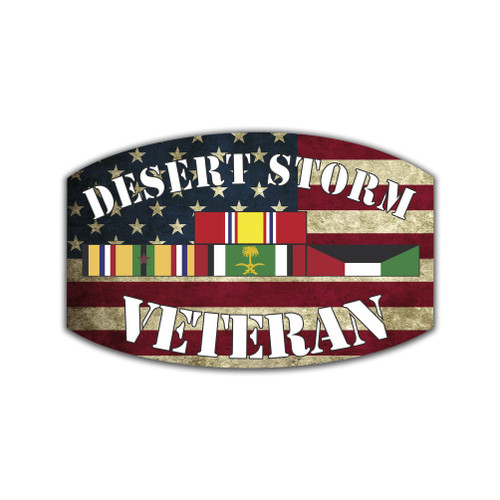 Kramer sticker's shop Desert Storm Veteran 5 inch ? 3.5 inch Sticker for Car Vinyl Decal Window Truck Window Car Bumper Sticker Laptop Decal Motorcycle Helmet
