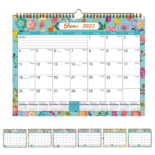 Wall Calendar 2023-24 July 2023 to December 2024 Countdown Hanging Calendar Planning Highlight Holidays Calendar 2023 for Home Office Fridge Style 2 Desk Calendars