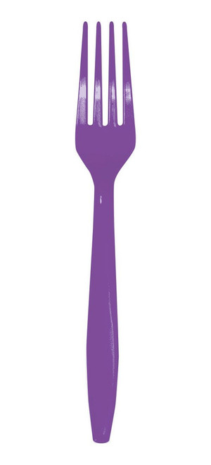 Creative Converting Amethyst Plastic Fork, Standard, Purple