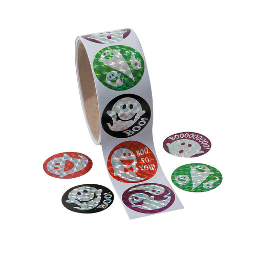 Fun Express - Prism Ghost Roll Stickers for Halloween - Stationery - Stickers - Stickers - Roll - Halloween - 1 Piece