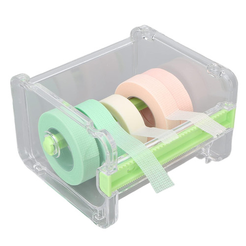 Transparent Visible Desktop Multi Masking Tape Cutter, Washi Tape Dispenser, Roll Tape Holder for Home Office School (Not Include Masking Tape)(Green)