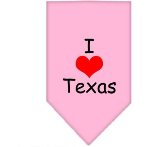 Mirage Pet Products I Heart Texas Screen Print Bandana for Pets, Large, Light Pink