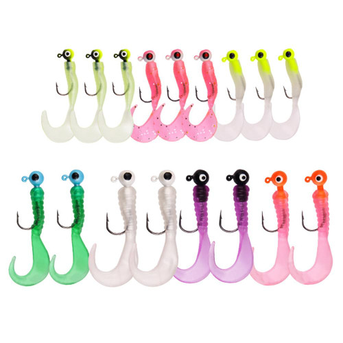 TopHomer 17PCS Fishing Lures Jigs Head Hooks Kit Soft Plastic Grub Worm Lures with Curly Tail Crappie Jigs Fishing Baits with Barbed Hooks for Bass Trout Saltwater Freshwater Fishing TopHomer 17PCS Fishing Lures Jigs Head Hooks Kit Soft Plastic Grub Worm Lures with Curly Tail Crappie Jigs Fishing Baits with Barbed Hooks for Bass Trout Saltwater Freshwater Fishing