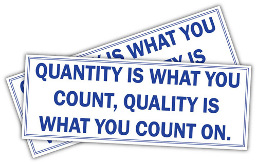 (x2) Quantity is What You Count | Funny Sticker Decal, Humor Sticker for Cars, Trucks, Hard Hats, toolboxes, Luggage (x2) Quantity is What You Count | Funny Sticker Decal, Humor Sticker for Cars, Trucks, Hard Hats, toolboxes, Luggage