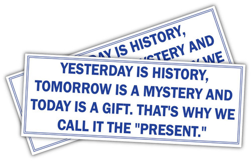 (x2) Yesterday is History | Funny Sticker Decal, Humor Sticker for Cars, Trucks, Hard Hats, toolboxes, Luggage