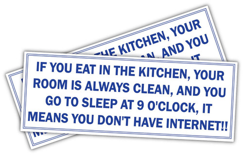 (x2) If You eat in The Kitchen | Funny Sticker Decal, Humor Sticker for Cars, Trucks, Hard Hats, toolboxes, Luggage (x2) If You eat in The Kitchen | Funny Sticker Decal, Humor Sticker for Cars, Trucks, Hard Hats, toolboxes, Luggage