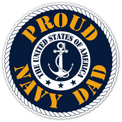 Proud Navy Dad - US Armed Forces Military Naval Force | Navy Proud Family Bumper Sticker Decal (Navy Dad)