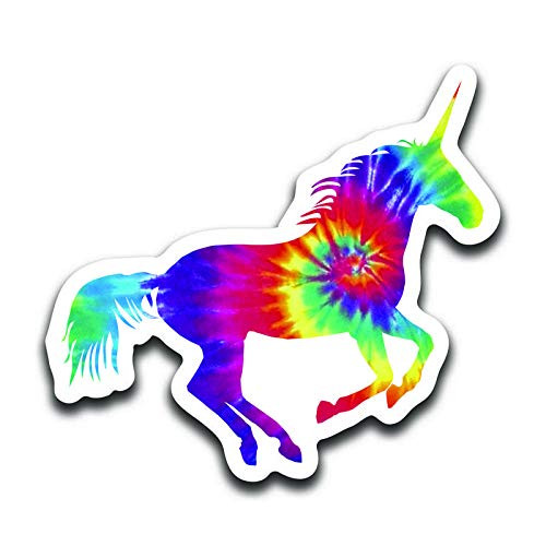 More Shiz Tie Dye Unicorn (2 Pack) Vinyl Decal Sticker - Car Truck Van SUV Window Wall Cup Laptop - Two 5 Inch Decals - MKS0942
