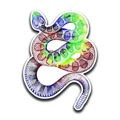 More Shiz Tie Dye Rattlesnake (2 Pack) Vinyl Decal Sticker - Car Truck Van SUV Window Wall Cup Laptop - Two 5 Inch Decals - MKS0946