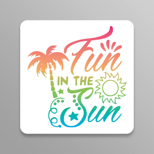 Fun in The Sun Beach (2 Pack) Vinyl Decal Sticker - Car Truck Van SUV Window Wall Cup Laptop - Two 5 Inch Decals - MKS2134