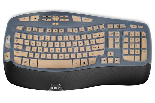 Keyboard Cover for Logitech K350 MK550 MK570 Wireless Wave Ergonomic Keyboard, Waterproof Durable Keyboard Skin Protector for Logitech K350 MK550 MK570(Gold)
