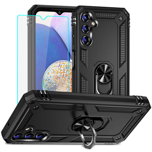 for Samsung A14 5G Case, Galaxy A14 5G Case with HD Screen Protector, Military Grade Protective Cases with Ring for Samsung Galaxy A14 5G (Black) for Samsung A14 5G Case, Galaxy A14 5G Case with HD Screen Protector, Military Grade Protective Cases with Ring for Samsung Galaxy A14 5G (Black)