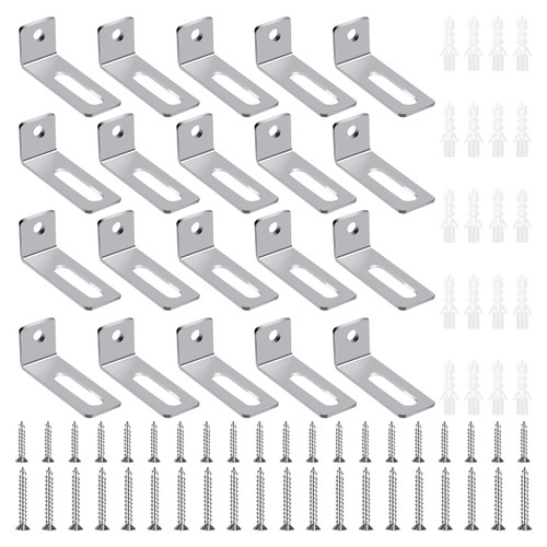 Sliverdew 20 Set Whiteboard Hanging Brackets, White Board Hanging Kit Wall Mounting Hardware Installation Hanger Supports Kit for Hanging Whiteboard School Office Supplies
