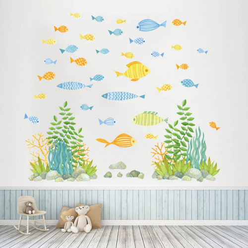 Wall Stickers - Ocean Fish Wall Decor Sea Animals Plants Wall Decals Removable Vinyl Wall Sticker for Kids Baby Children Bathroom Bedroom Nursery Wall Decorations Wall Stickers - Ocean Fish Wall Decor Sea Animals Plants Wall Decals Removable Vinyl Wall Sticker for Kids Baby Children Bathroom Bedroom Nursery Wall Decorations