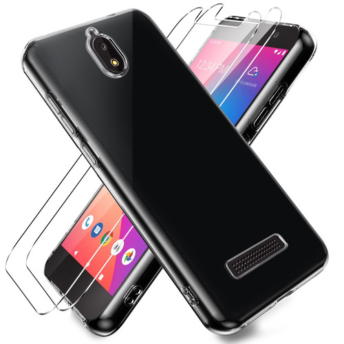 Oududianzi - Case for BLU View 2/BLU View2 Phone Case, [ 2 Pieces Screen Protector ], Slim Clear Phone Case, Soft TPU Silicone Gel Case - Clear