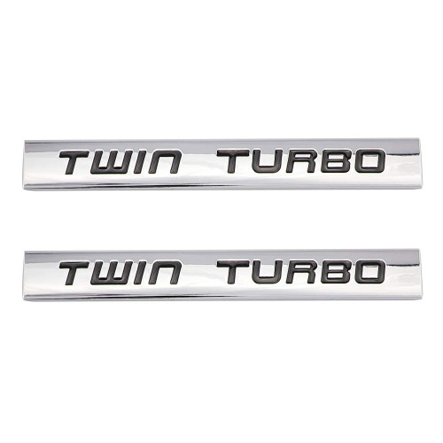 2pcs 3D Twin Turbo Emblem Chrome Finish Metal Emblem Badge Fender Trunk Car Decal Sticker (Black) 2pcs 3D Twin Turbo Emblem Chrome Finish Metal Emblem Badge Fender Trunk Car Decal Sticker (Black)