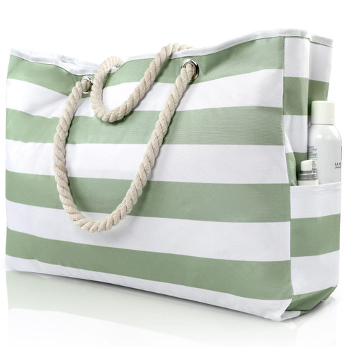 Clothirily Beach Bag for Women - Large Tote, Waterproof Sandproof with Zipper for Swim Pool