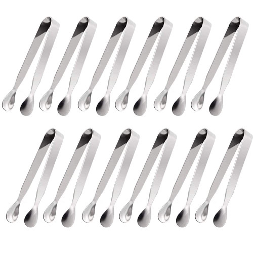 Ice Tongs Sugar Cubes Tongs - Stainless Steel Mini Serving Tongs Appetizers Tongs Small Metal Tongs for Tea Party Coffee Bar (12 PCS) Ice Tongs Sugar Cubes Tongs - Stainless Steel Mini Serving Tongs Appetizers Tongs Small Metal Tongs for Tea Party Coffee Bar (12 PCS)