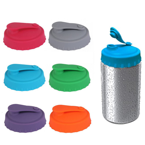 6 Pack Best Can Lid For Standard Size,Silicone Can Cover BPA-Free Reusable Silicone Can Stopper or Protector For Soda, Beer, Drink, Juice, Coke, Beverage