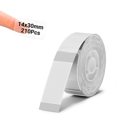 210 Pcs D11/D110/D101 Label Maker Tape Address Labels Name File Folder Waterproof Sticker Labels, 14 x 30mm, 210 Labels/Roll, Transparent