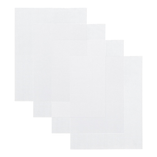 Caydo 4 Pieces 7 Count Plastic Mesh Canvas Sheets for Embroidery, Acrylic Yarn Crafting, Knit Crochet Projects and Make Aquarium Dividers (10.5 X 13.5 Inch)