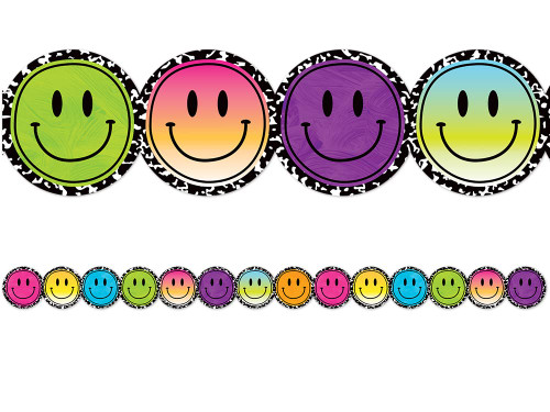 Teacher Created Resources Brights 4Ever Smiley Faces Die-Cut Border Trim, 35 Feet Teacher Created Resources Brights 4Ever Smiley Faces Die-Cut Border Trim, 35 Feet