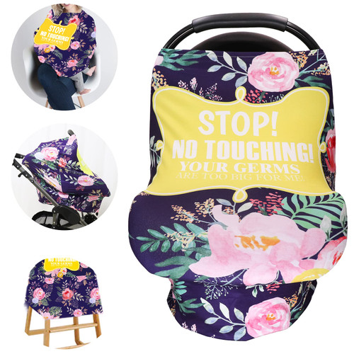 Baby Car seat Covers, No Touching Sign Car Seat Canopy Girls, Infant Stroller Covers, Multiuse Nursing Covers for Breastfeeding, Ultra-Soft Breathable, Nursing Scarf