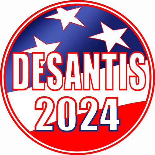 Desantis 2024 Election Bumper Sticker - 3 x 3 Inch Car Auto Window Republican Florida Governor Red White Blue Stars & Stripes President-ial Decal + Better Than Magnets