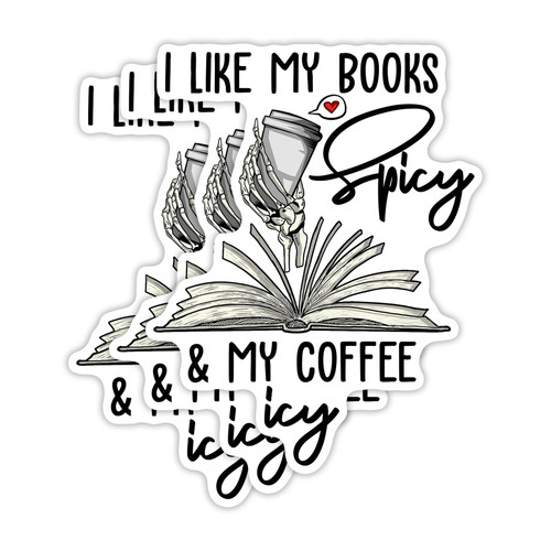 (3PCS) I Like My Books Spicy and My Coffee ICY Sticker Smut Books Iced Coffee Stickers I'm with Banned Skeleton Die-Cut Waterproof Vinyl Sticker for Phone Case Water Bottle Tumbler Cars (3 Inches) (3PCS) I Like My Books Spicy and My Coffee ICY Sticker Smut Books Iced Coffee Stickers I'm with Banned Skeleton Die-Cut Waterproof Vinyl Sticker for Phone Case Water Bottle Tumbler Cars (3 Inches)