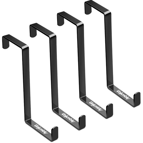 Unjumbly Over The Door Hook- 4 Pack Sturdy Metal Over Door Hook, Fitting Two Sized Doors, Door Hangers and Over The Door Hooks for Hanging Clothes, Towels, Coats and More (Black) Unjumbly Over The Door Hook- 4 Pack Sturdy Metal Over Door Hook, Fitting Two Sized Doors, Door Hangers and Over The Door Hooks for Hanging Clothes, Towels, Coats and More (Black)