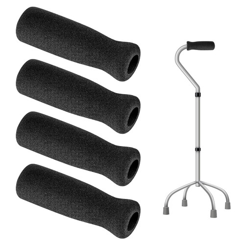 4 Pack Cane Grip Replacement Cane Grip Foam Cane Handle Grip Replacement Offset Cane Grips Walking Cane Hand Grip Foam Handle for Cane Bicycle Handlebars