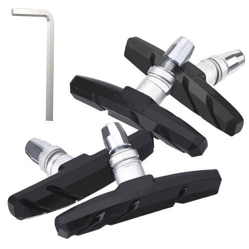 Bike Brake Pads Set, Qidoe 4PCS Road Mountain Bicycle V-Brake Blocks Shoes with Hex Nut and Shims, Universal Bicycle Brakes Pads for Front and Back Wheel, No Noise No Skid-70mm Bike Brake Pads Set, Qidoe 4PCS Road Mountain Bicycle V-Brake Blocks Shoes with Hex Nut and Shims, Universal Bicycle Brakes Pads for Front and Back Wheel, No Noise No Skid-70mm