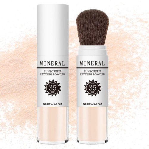 Mineral Sunscreen Setting Powder,Translucent,Mineral Brush Powder,Oil Control Natural Matte Finish,SPF 35,Lasting Lightweight Breathable for All Skin (#01 Translucent) Mineral Sunscreen Setting Powder,Translucent,Mineral Brush Powder,Oil Control Natural Matte Finish,SPF 35,Lasting Lightweight Breathable for All Skin (#01 Translucent)