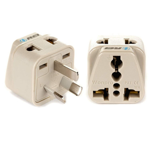 OREI USA to Australia, China, New Zealand & More (Type I) Travel Adapter Plug - 2 in 1 - CE Certified - RoHS Compliant - 2 Pack - White Color (DB-16-2PK)