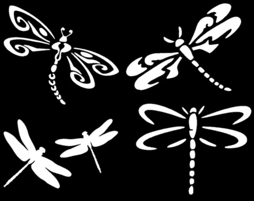 MAF - 4 Pack Dragonfly White Vinyl Decal Sticker for Cars LAPTOPS Walls Windows Toolbox Gift