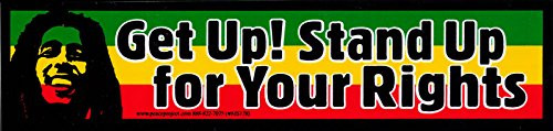 Peace Resource Project Get Up! Stand Up for Your Rights - Bob Marley Small Magnetic Bumper Sticker/Decal Magnet (7.25" x 1.75")