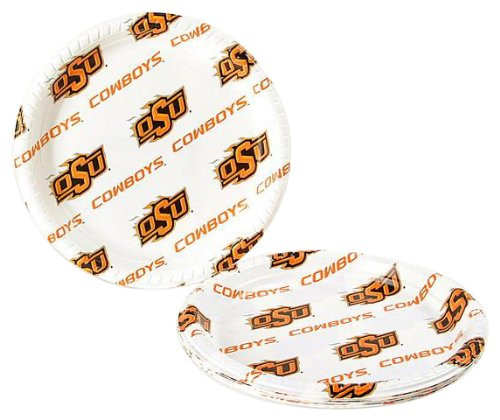 NCAA Oklahoma State Cowboys Disposable Plastic Plates, 12 Pack