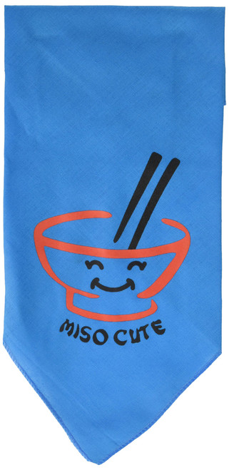 Mirage Pet Products Miso Cute Screen Print Bandana, Large, Turquoise