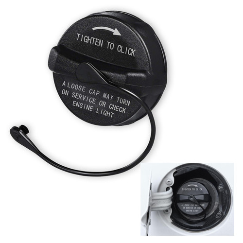 cueclue 1 PC Gas Cap, Fuel Tank Filler Cap, Compatible with Dodge Chrysler, Replace# 52030377AB 5278632AG 52030377AA (Black)