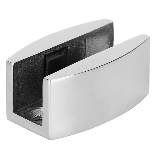 U Shaped Door Hinge Floor Guide Stainless Steel Door Floor Roller Guide Swing Stopper Bath Room Accessory for Glass Sliding Doors(Glossy)