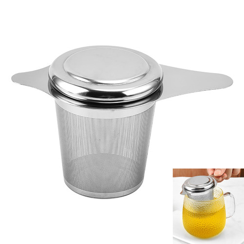 Extra Fine 18/8 Stainless Steel Tea Infuser Mesh Strainer with Large Capacity & Perfect Size Double Handles for Hanging on Teapots, Mugs, Cups to Steep Loose Leaf Tea and Coffee (Silver J88) Extra Fine 18/8 Stainless Steel Tea Infuser Mesh Strainer with Large Capacity & Perfect Size Double Handles for Hanging on Teapots, Mugs, Cups to Steep Loose Leaf Tea and Coffee (Silver J88)