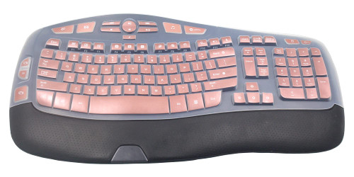 Silicone Keyboard Skin Cover Compatible for Logitech K350 MK550 MK570 Wireless Wave Keyboard, Logitech K350 MK550 MK570 Keyboard Skin (Rose Gold)