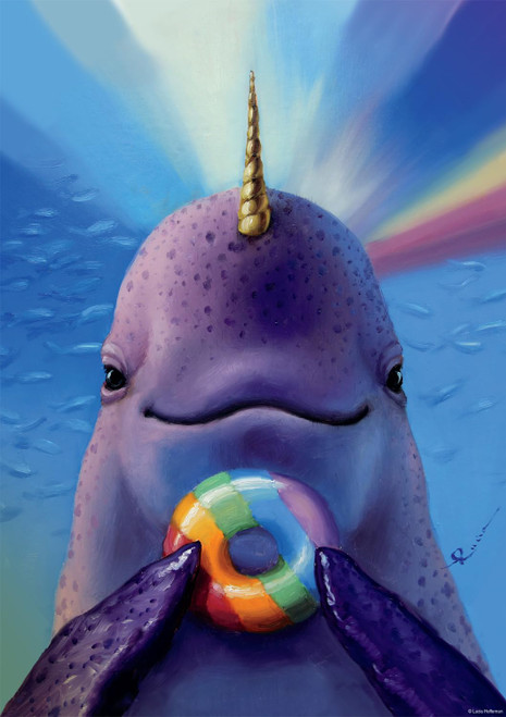 Buffalo Games - Lucia Heffernan - Rainbow Narwhal - 300 Large Piece Jigsaw Puzzle