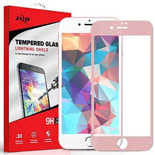 Zizo Full Glass Compatible with iPhone 8 Plus Tempered Glass Screen Protector with Anti Scratch 9H Hardness 0.33mm ThicknessiPhone 7 Plus Rose Gold Zizo Full Glass Compatible with iPhone 8 Plus Tempered Glass Screen Protector with Anti Scratch 9H Hardness 0.33mm ThicknessiPhone 7 Plus Rose Gold