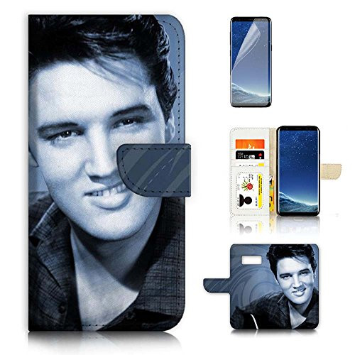 ( For Samsung S8 , Galaxy S8 ) Flip Wallet Case Cover & Screen Protector Bundle! A3319 Elvis Presley