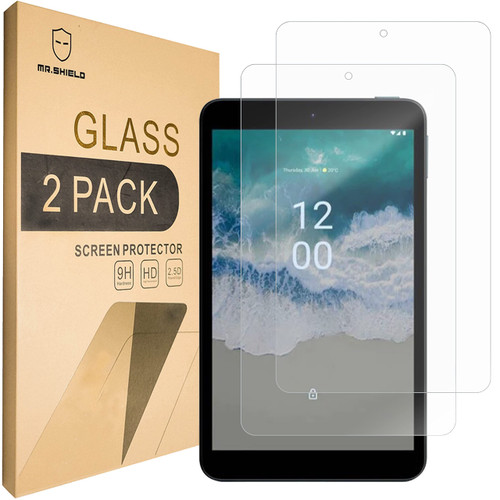 Mr.Shield [2-Pack] Screen Protector For Nokia T10 Tablet [Shorter Fit for Case Version] [Tempered Glass] [Japan Glass with 9H Hardness] Screen Protector with Lifetime Replacement