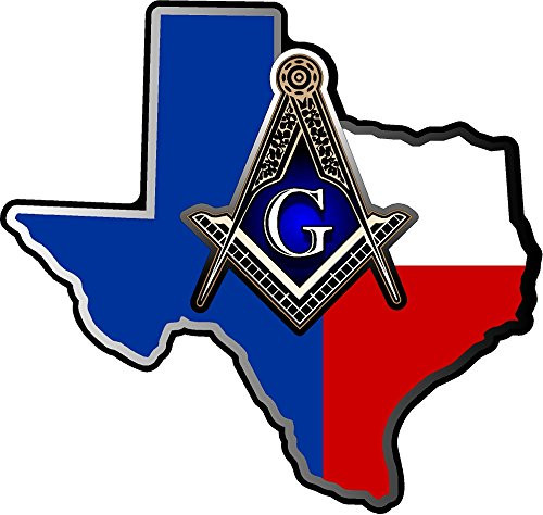 ProSticker 125V (One) Masonic Series Texas Freemason Compass Lodge Decal Sticker (6")