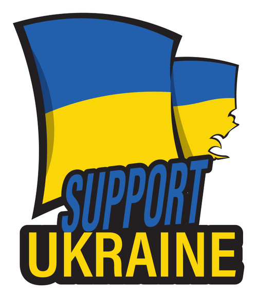 Car Bumper Sticker Magnet Sign - 5x4 in. Refrigerator Tool Box Magnets for Support Ukraine Flag