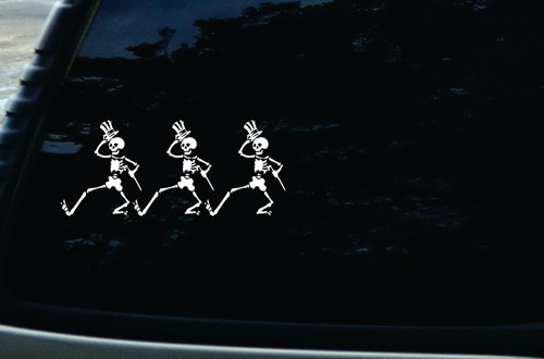 8.75" X 3.75" Three Skeletons Vinyl DIE Cut Decal for Your car, Truck, Window, Laptop, or Any Smooth Surface